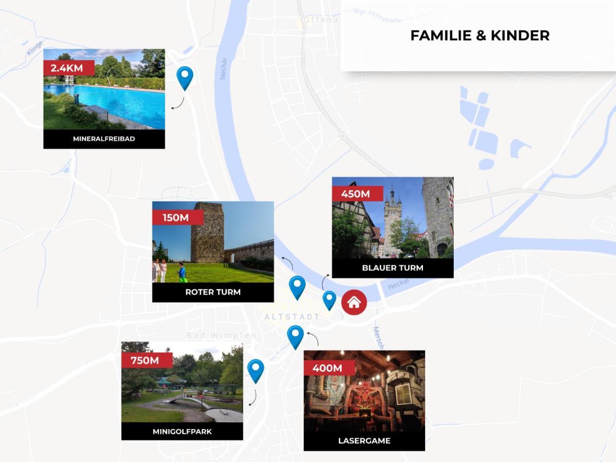 Charmante Wohnung Am Neckar บัดวิมพ์เฟิน ภายนอก รูปภาพ